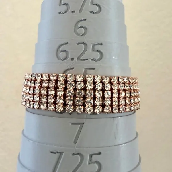 Ellen Tracy Rose Gold Tone Crystal Stretch Watch - Image 8