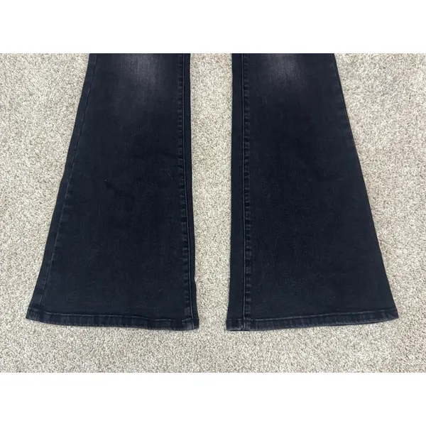 We The Free People Jayde Flare Jeans Onyx Black High Rise Stretch Denim Sz 31 - Image 3
