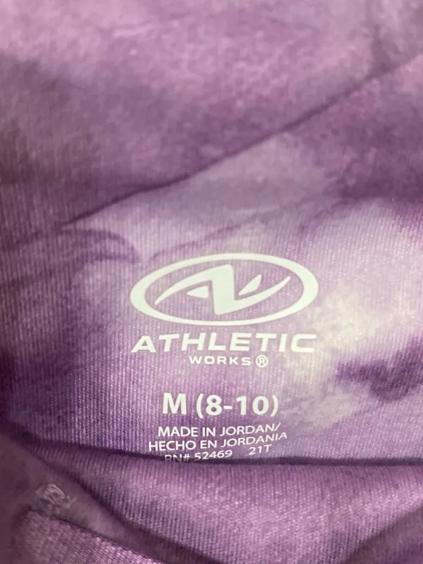Athletic Works Purple Tie-Dye High-Rise Bike Shorts - Image 3
