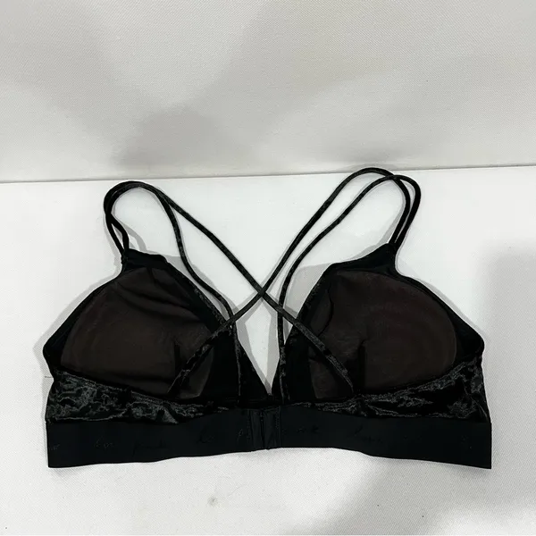 Pink Victoria's Secret Velvet Bralette Bra Size XXL Strappy Back - Image 3
