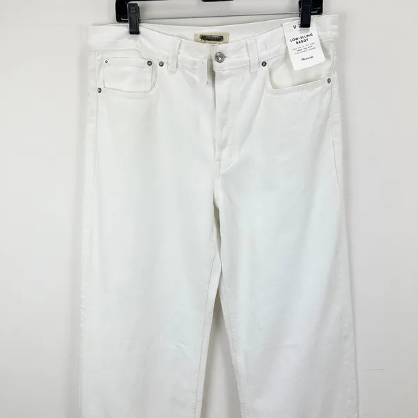 Madewell Low Slung Baggy Jeans Pure White Rigid Wide Leg Relaxed US 28 NWT - Image 8