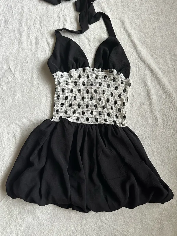 Outcast Clothing ROSLEIGH MINI DRESS BLACK AND WHITE - Image 4