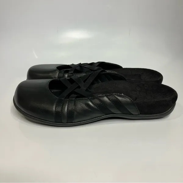 Vionic Claire black leather mules slip on shoes‎ women's size 9 business casual - Image 4