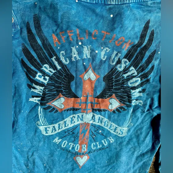 Affliction American Customs Moto Club LA Women’s Sz. M Zipper Top - Image 3