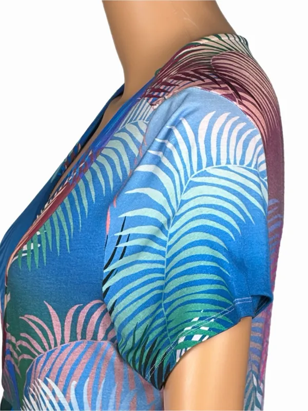 SOFT SURROUNDINGS Anya Ombré Palm Twist Front Maxi Dress Stretch Size Small - Image 8