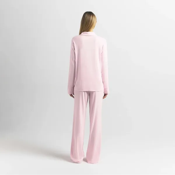 Skims Sleep Long Sleeve Button Up Set In Bloom - Image 4