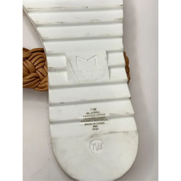 Marc Fisher Sandals Size 7.5‎ Tan Leather Jaimee Espadrille Double Strap - Image 6