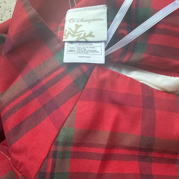 NWT Disney Red Plaid A-Line Skirt S satin taffeta toule christmas 28”waist - Image 10
