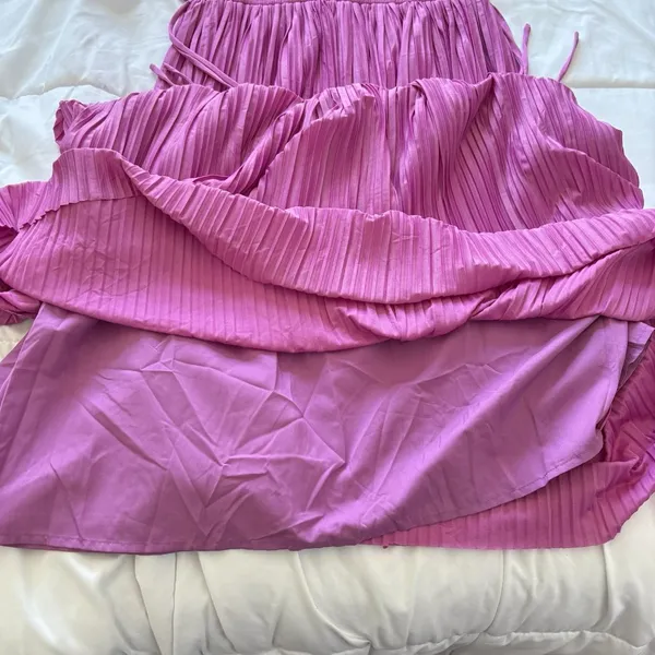 NWT Endless Rose Sleeveless Micropleat Pink Maxi Dress‎ Womens Size Small Dainty - Image 8