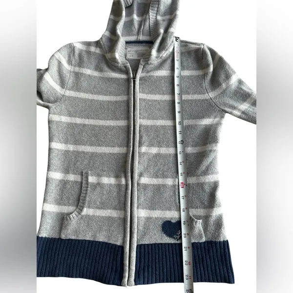 Aeropostale Vintage Y2K Striped Zip-Up‎ Hoodie Sweater Jacket Large - Image 3