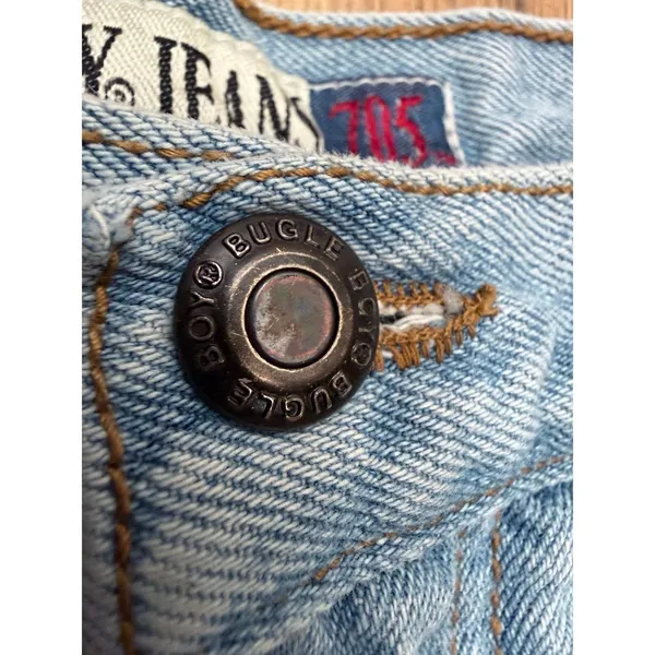 Vintage Bugle Boy Jeans 705 34x30 Light Wash‎ 90s Straight Leg Denim - Image 6