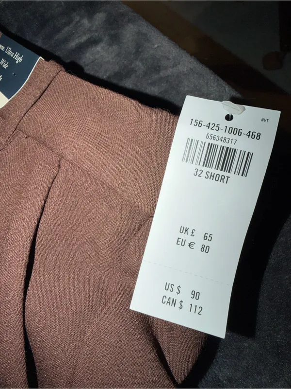 Abercrombie & Fitch Curve Love A&F Sloane Tailored Wide Leg Pant in Dark Coffee - Image 12