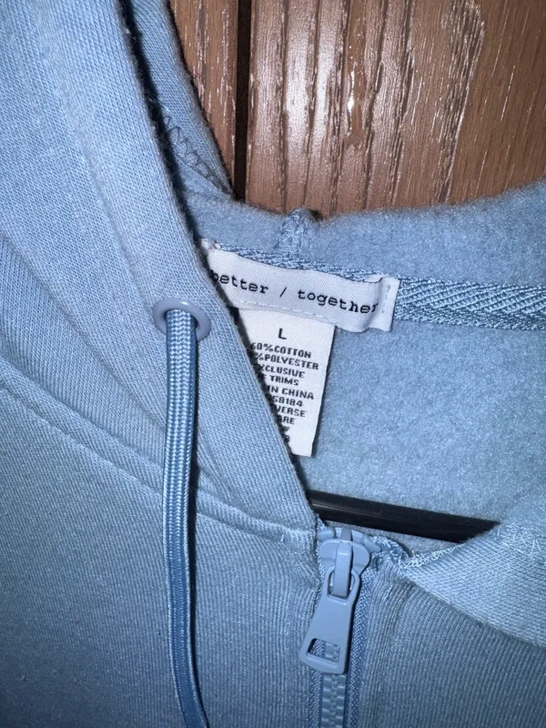 cropped zip up sweatshirt Blue Size L - Image 2