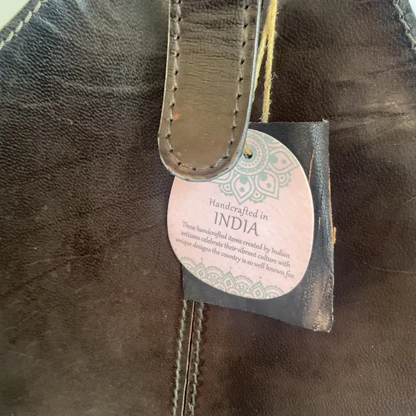 Zimlay Natural Leather Magazine Holder With Belt Strap Handle Handmade - Image 3