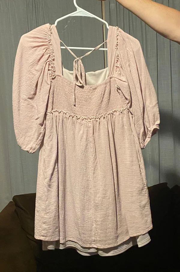 Pink Square Neck Dress - Image 2