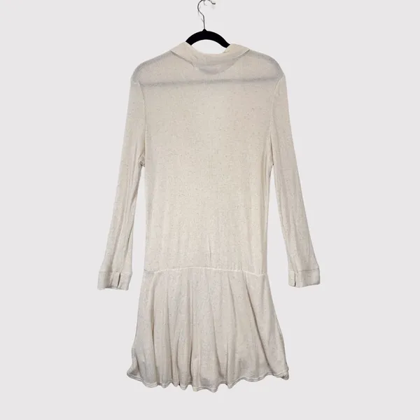 FP Beach x Revolve Lively Women Romper Beige Linen Ribbed V Neck Waist Tie Small - Image 3
