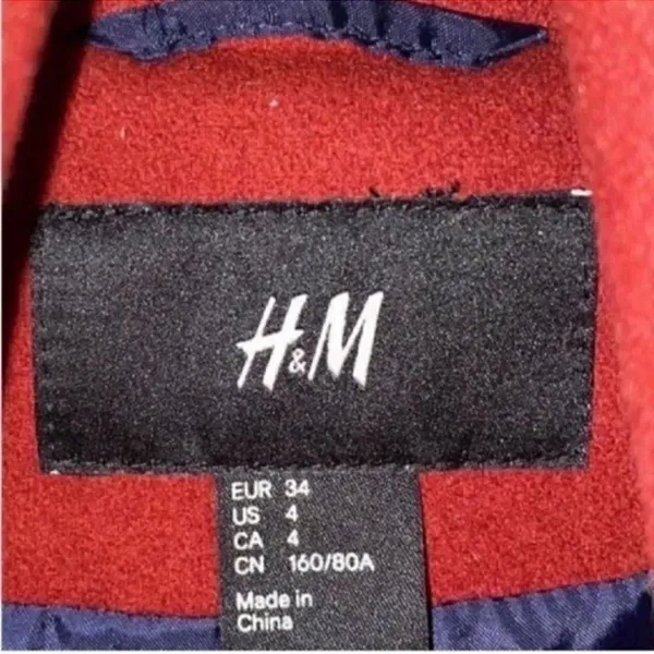 H&M Wool Blend Oversized Red/Plum jacket (Size 4) - Image 6