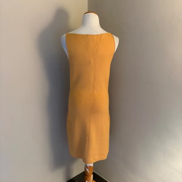 Abercrombie & Fitch NWT‎ Mustard Yellow High Neck Knit Mini Dress Large - Image 3