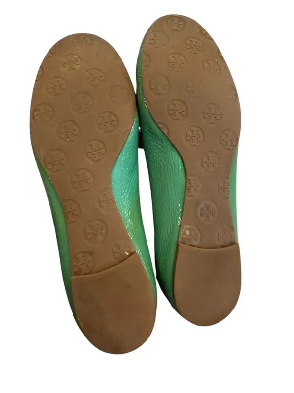 Tory Burch Reva Green Patent Leather Double T Ballet Flats 10 - Image 5