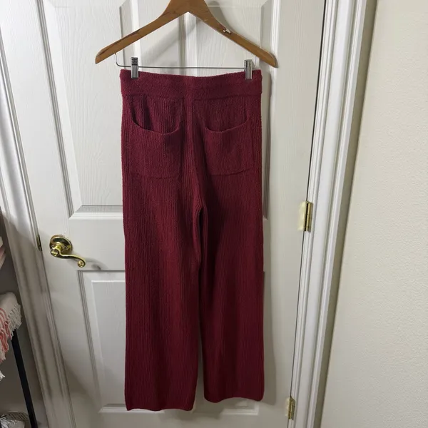 Nation LTD Rachelle Cozy Ribbed Pant in Danish Red Wide‎ Leg Womens Size S - Image 6