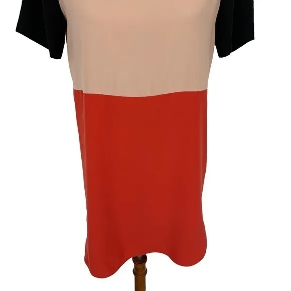 Zara Woman Colorblock Short Sleeve Mini Shift Dress Modern Chic Trendy Small‎ - Image 3