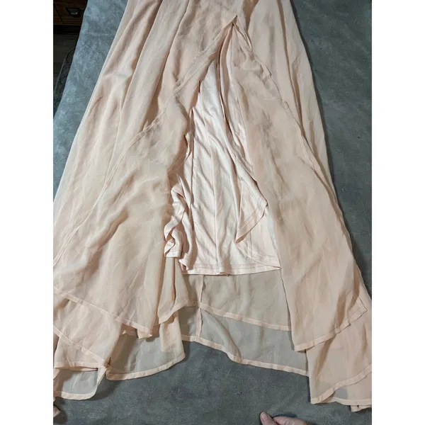 NEW Lulus Size Small Heavenly Hues Maxi‎ Dress Cream Blush Formal Flowy - Image 4