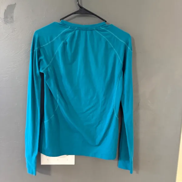 REI Womens Small Teal Blue Long Sleeve Base Layer Top Hiking‎ Athletic Shirt USA - Image 5