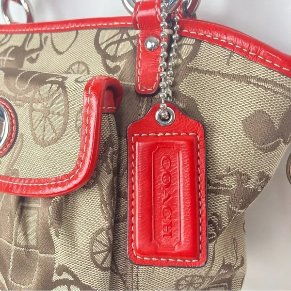 COACH Leah Horse Carriage Print Canvas and Leather Shoulder Bag - $274. - #14855 - Image 5