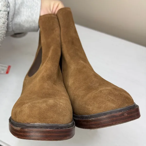 MARC FISHER Womens Brown Heel Pull-Tab Modesty Suede Leather Chelsea Boot 8 M - Image 9