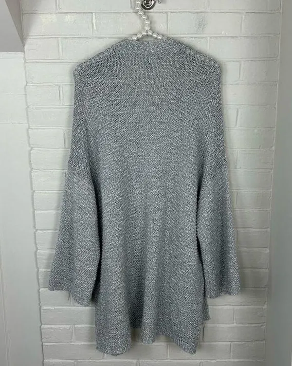 Aerie Grey Chunky Open Knit Oversized Cardigan Sweater Size XS/S - Image 9