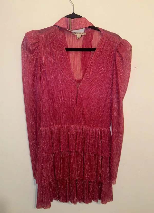 Sabina Musáyev Carry Metallic Foil Ruffled Minidress - Image 2