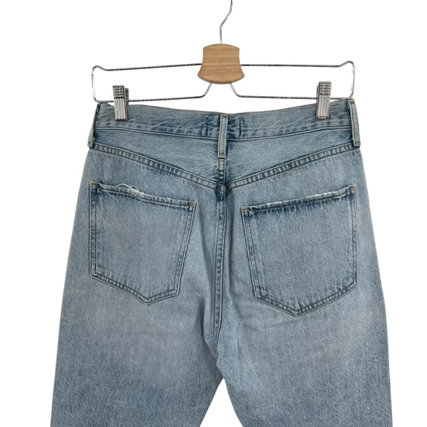 Agolde‎ Riley High Rise Straight Crop Jeans Denim Shatter Wash Blue Size 27 - Image 9