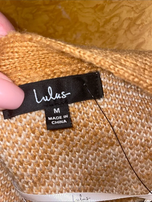 Lulu's Camel & Cream Open-Front Zebra Print Cardigan Size Medium NWT!! - Image 8