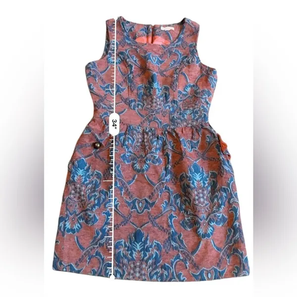 Anthropologie Tulle Structured Tapestry Scoop Neck Mini Dress Sz S - Image 11