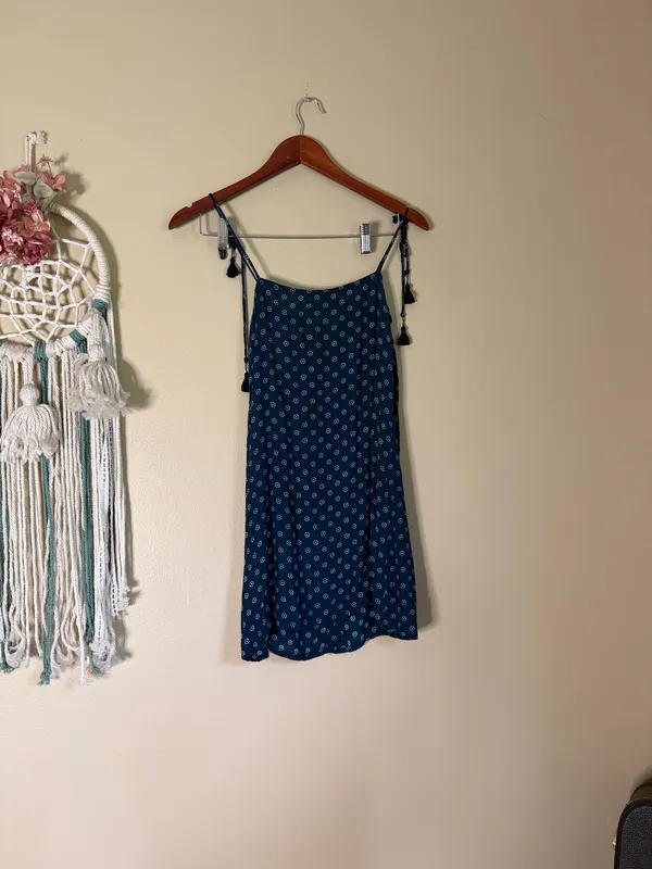 Faithfull the Brand Lobos Mini Dress Lucy Print Blue Size 4 - Image 4