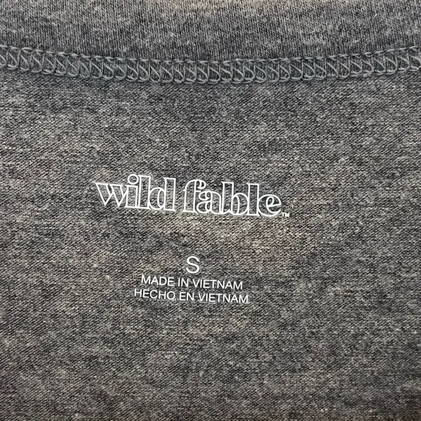 Wild Fable Womens S Fitted Short Sleeve T Shirt Gray Cropped - Image 2
