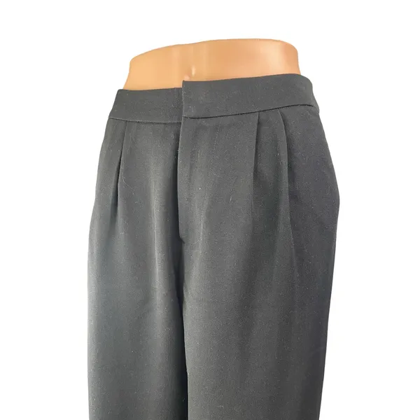 WAYF Women's Black High Rise Pleated Straight Leg Trousers Dress Pants Size XS - Image 3