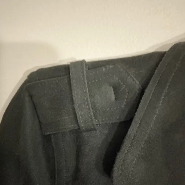 T Tahari Black Faux Leather Belted Trench Coat XS - Image 4