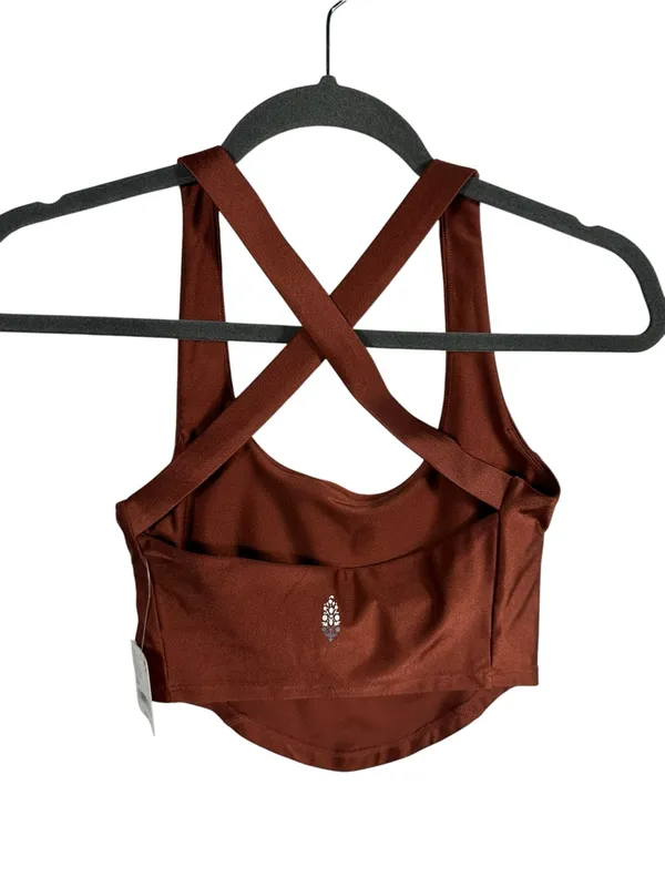 Free People Movement Shine Bright Crop Top Women’s XS Brown Built‎ Active Tank - Image 4