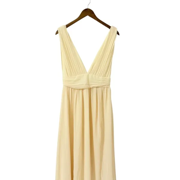 Lulus Heavenly Hues Pale Yellow Maxi Dress size Medium NWT - Image 7