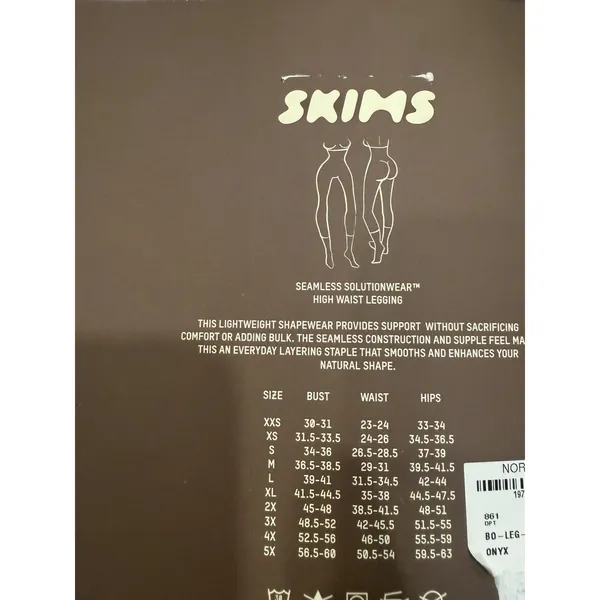 Skims SEAMLESS SCULPT HIGH WAIST LEGGING Onyx Black Sz XS NIB - Image 4