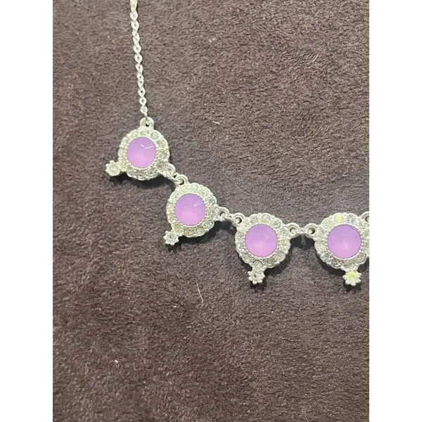 Vintage Lia Sophia Crystal Statement Necklace - Image 2