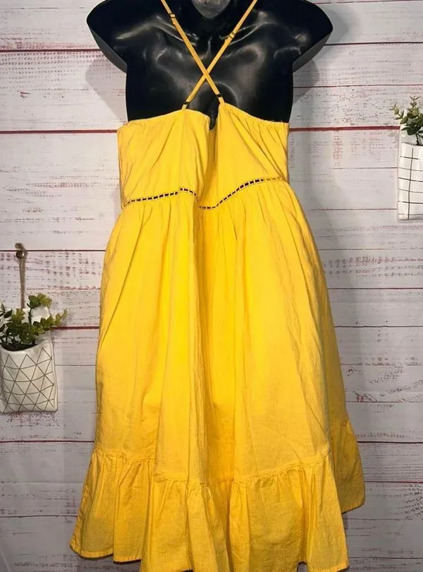 Coco & Jaimeson Yellow Cotton Sundress | Women’s Medium - Image 4