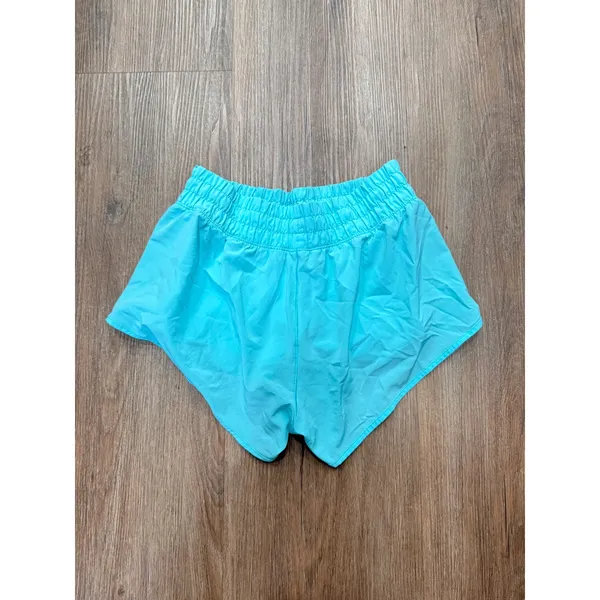 OFFLINE by Aerie Real Good Low Rise Smocked Athletic Shorts‎ Turquoise Blue XS - Image 2