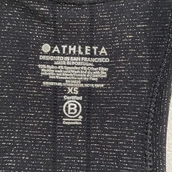 Athleta XS Black Racerback Athletic Tank Top Ruched Yoga Workout Activewear - Image 4
