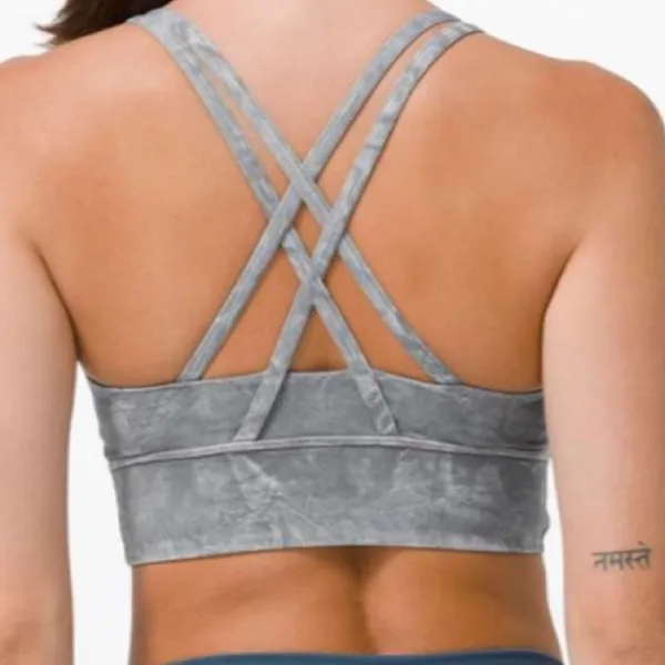 Lululemon Energy Bra Long Line Ice Dye Size 4 Gray - Image 2