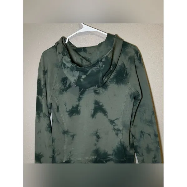Lululemon Scuba Light Cotton Fleece Shibori Green Full Zip Hoodie Women’s Size 4 - Image 8