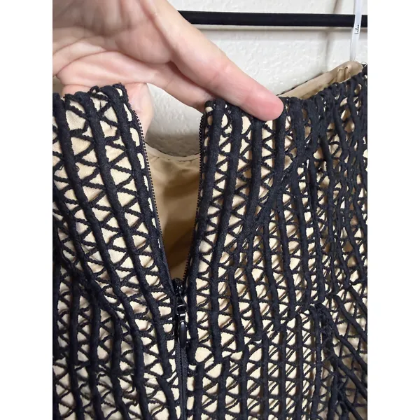 Lulus L Lenaya Strapless Dress‎ Black Crochet Handkerchief Hem Mesh Overlay NEW - Image 12