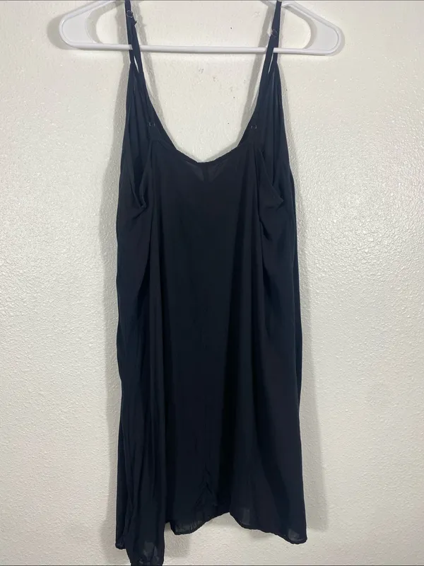 Free People black spaghetti-strap tunic top, size M 100% Viscose - Image 4