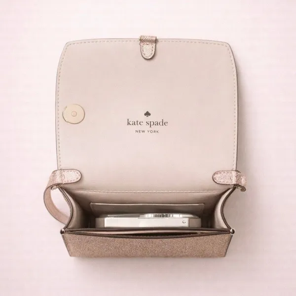 Kate Spade Tinsel Glitter Phone Crossbody Bag | Rose Gold Mini Purse NWT - Image 3